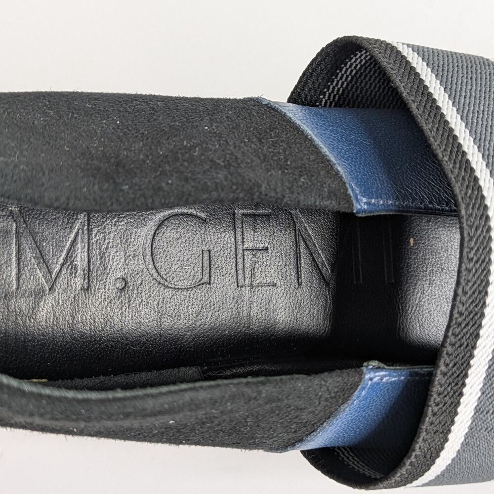 M. Gemi Ballare Mary Jane Flats 39 Blue Leather Black Suede Made in Italy 8.5 - Picture 2 of 12